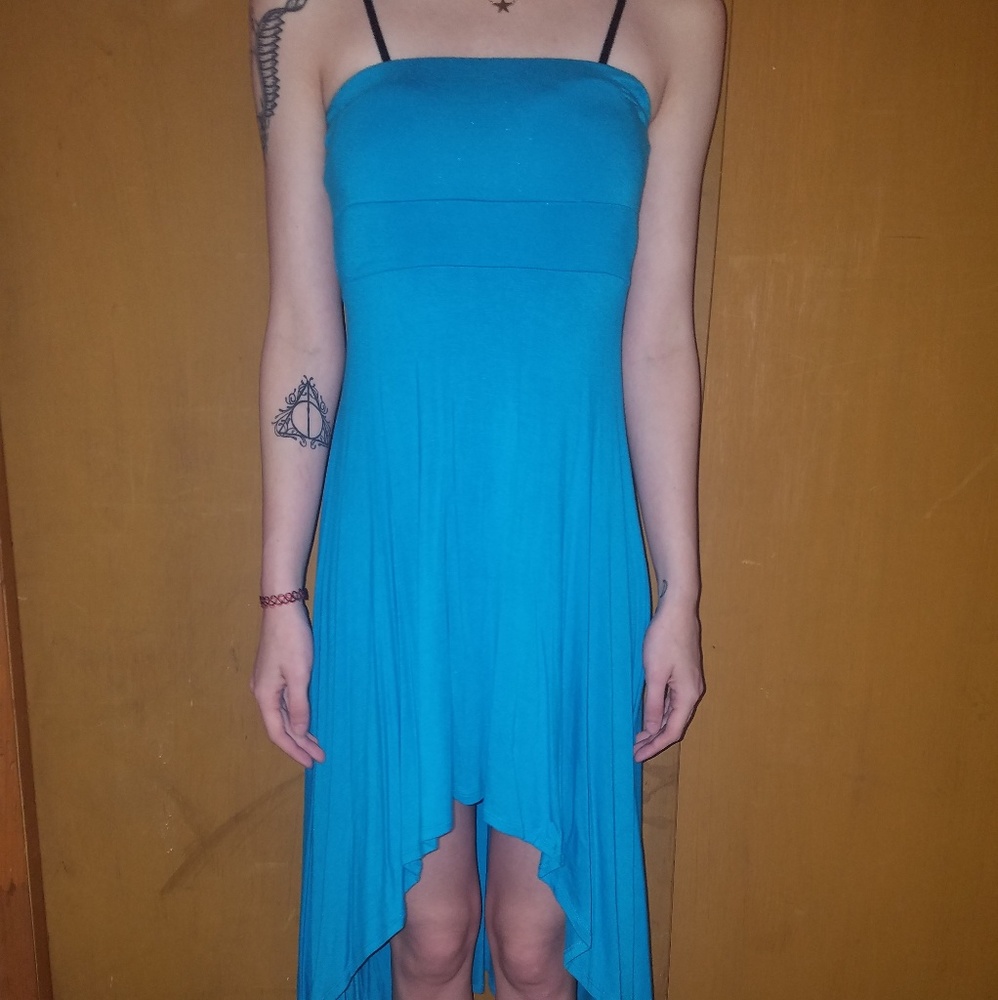 Blue Hi-Low Dress